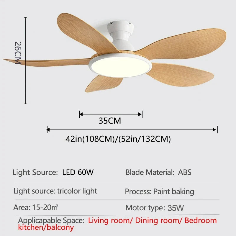 Lumivaron - Modern LED Ceiling Fan with Light and Remote Control