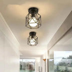 Bela Gold Ceiling Light | Geometric Metal Cage, Compact Design