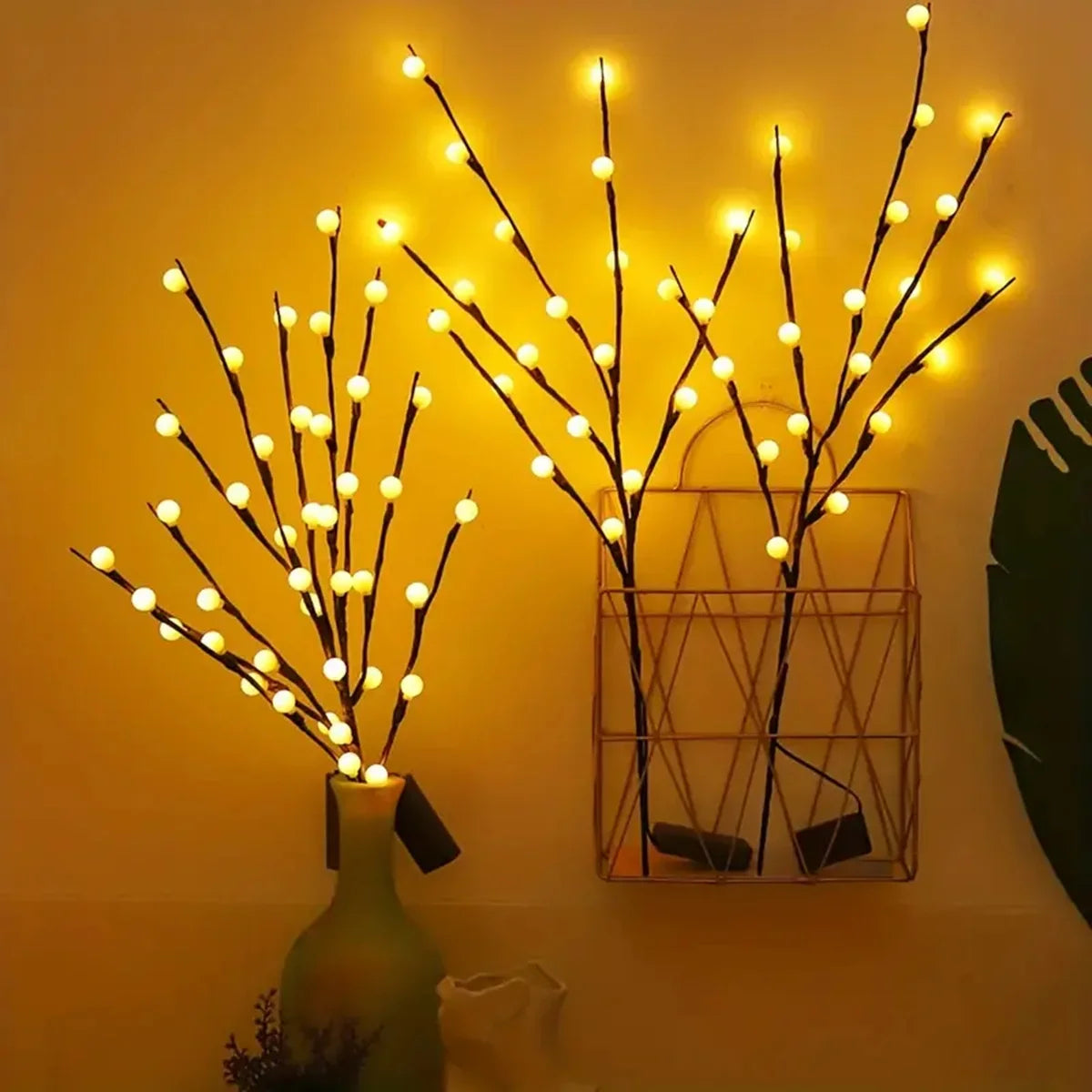 Thalina – White LED Birch Branch Lighting on Battery
