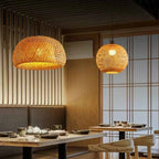 Bela Bamboo Pendant Lamp | Handwoven Rattan Shade, Adjustable Length