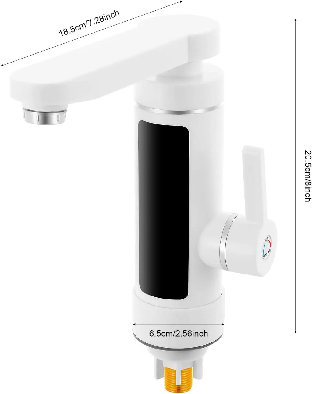 Deluvia - Electric Rotating Kitchen Faucet with Flow Heater and LED Temperature Display 3 kW