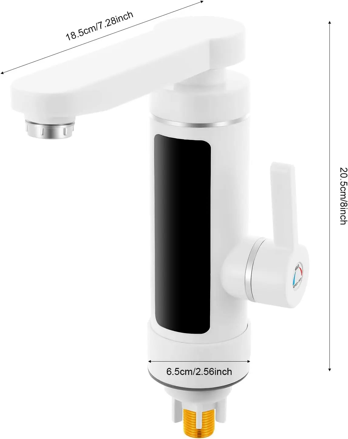 Deluvia - Electric Rotating Kitchen Faucet with Flow Heater and LED Temperature Display 3 kW