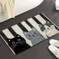 Vikaro - Striped Cartoon Cat Rug Waterproof Soft Floor Mat