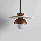 Boreal Pendant Light | Walnut & Stone LED Chandelier