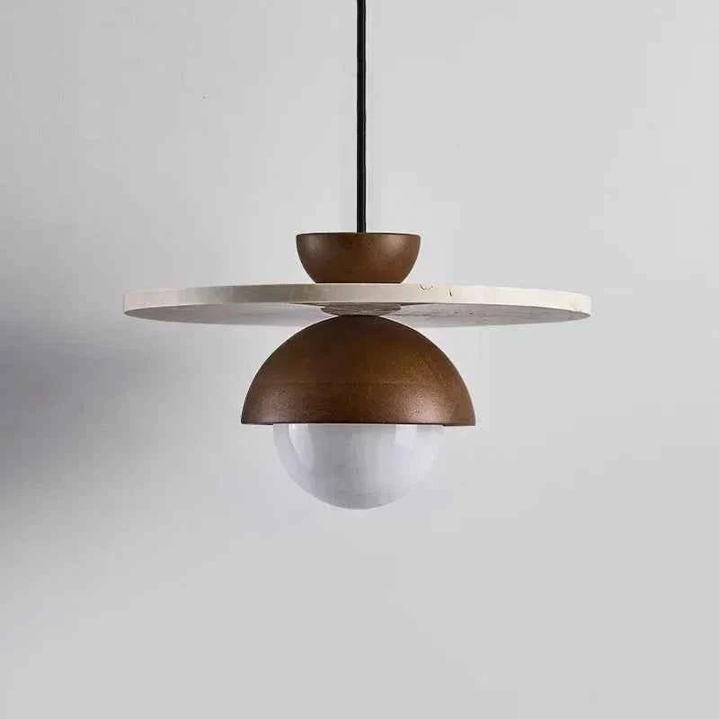 Boreal Pendant Light | Walnut & Stone LED Chandelier