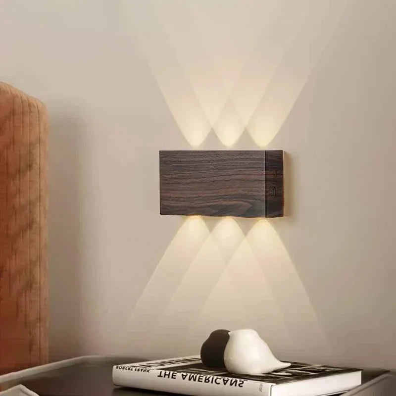 Belo Wall Lamp | Wireless Touch Control, Wood-Grain Design