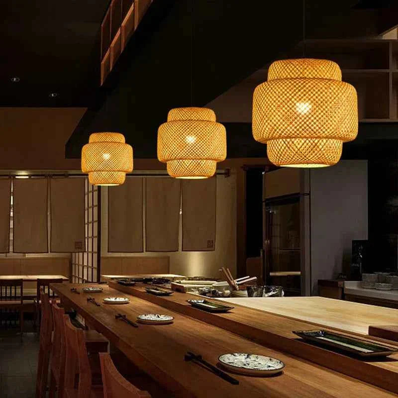 Bela Bamboo Pendant Lamp | Handwoven Rattan Shade, Adjustable Length