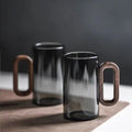 Bravion - Heat-Resistant Glass Mug with Wooden Handle
