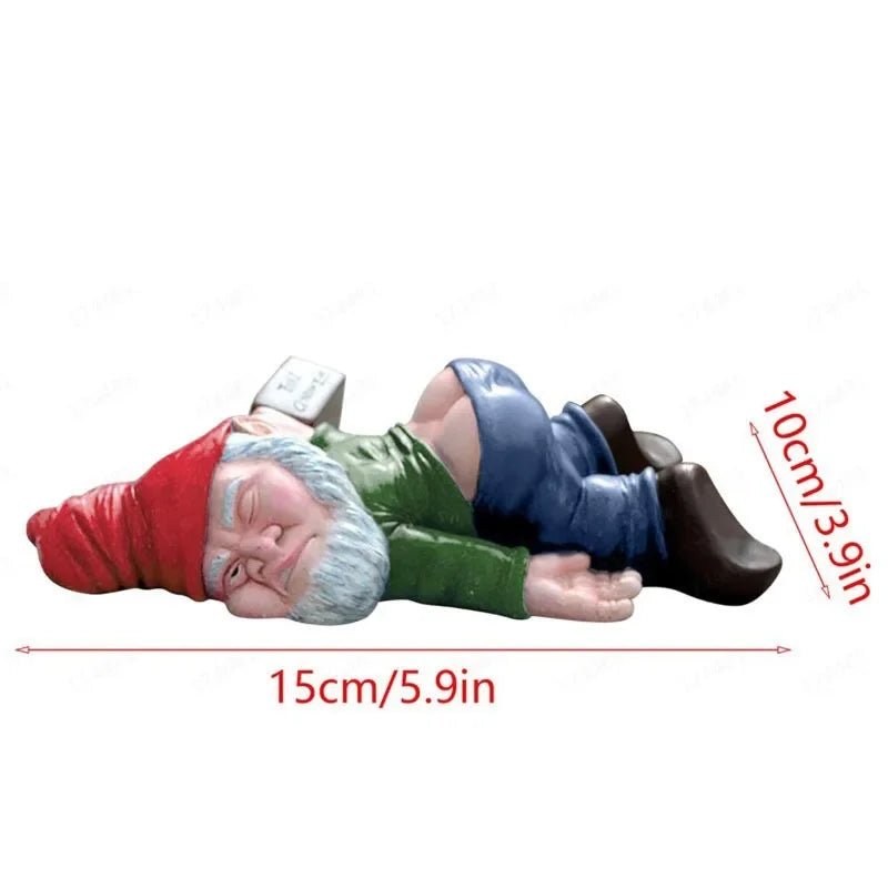 Talaria - Hilarious Drunken Garden Gnome Made of Weatherproof Resin for Indoor and Outdoor Use