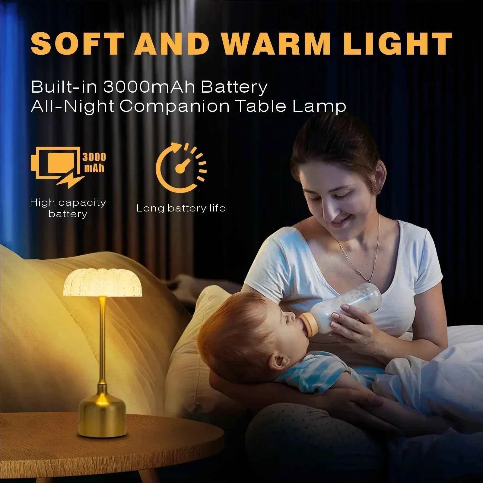 Flora Crystal Table Lamp | Rechargeable, 3 Light Colors