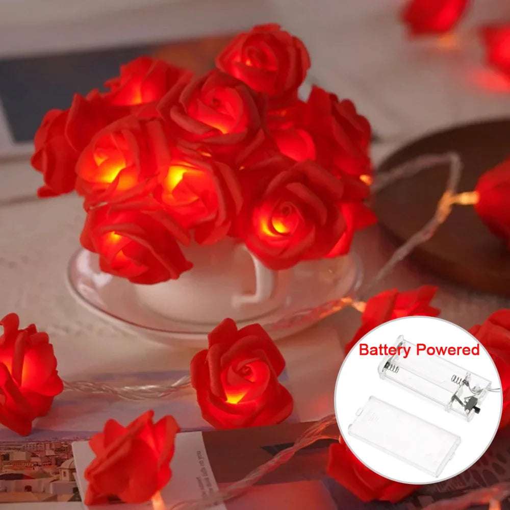 Cirellia – LED Rose Flower Light Chain with USB or Battery Power