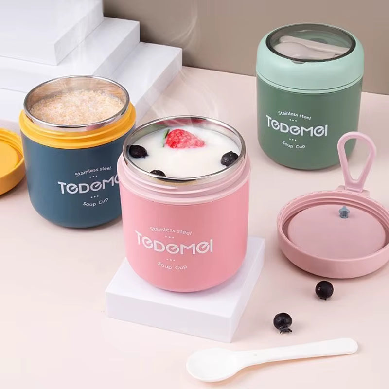 Insulated Stainless Steel Thermos Lunch Box – Leak-Proof Container for Hot and Cold Meals