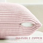Elviron - Corduroy Striped Decorative Pillow Cover