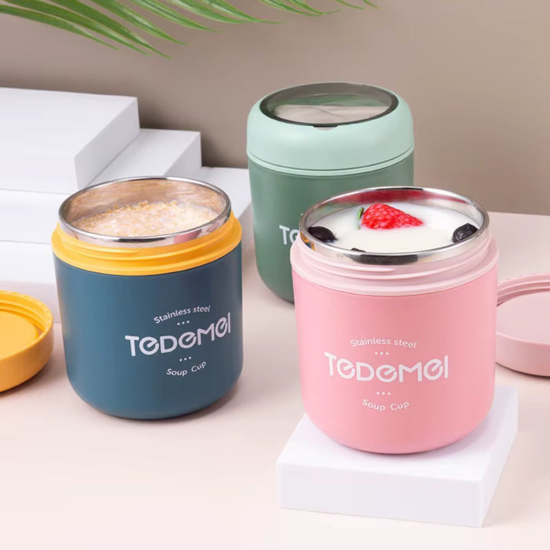 Insulated Stainless Steel Thermos Lunch Box – Leak-Proof Container for Hot and Cold Meals