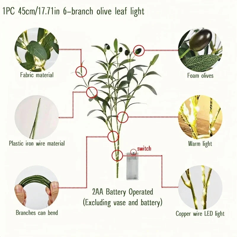Norellia – LED Olive Branches Ambient Lighting on Battery