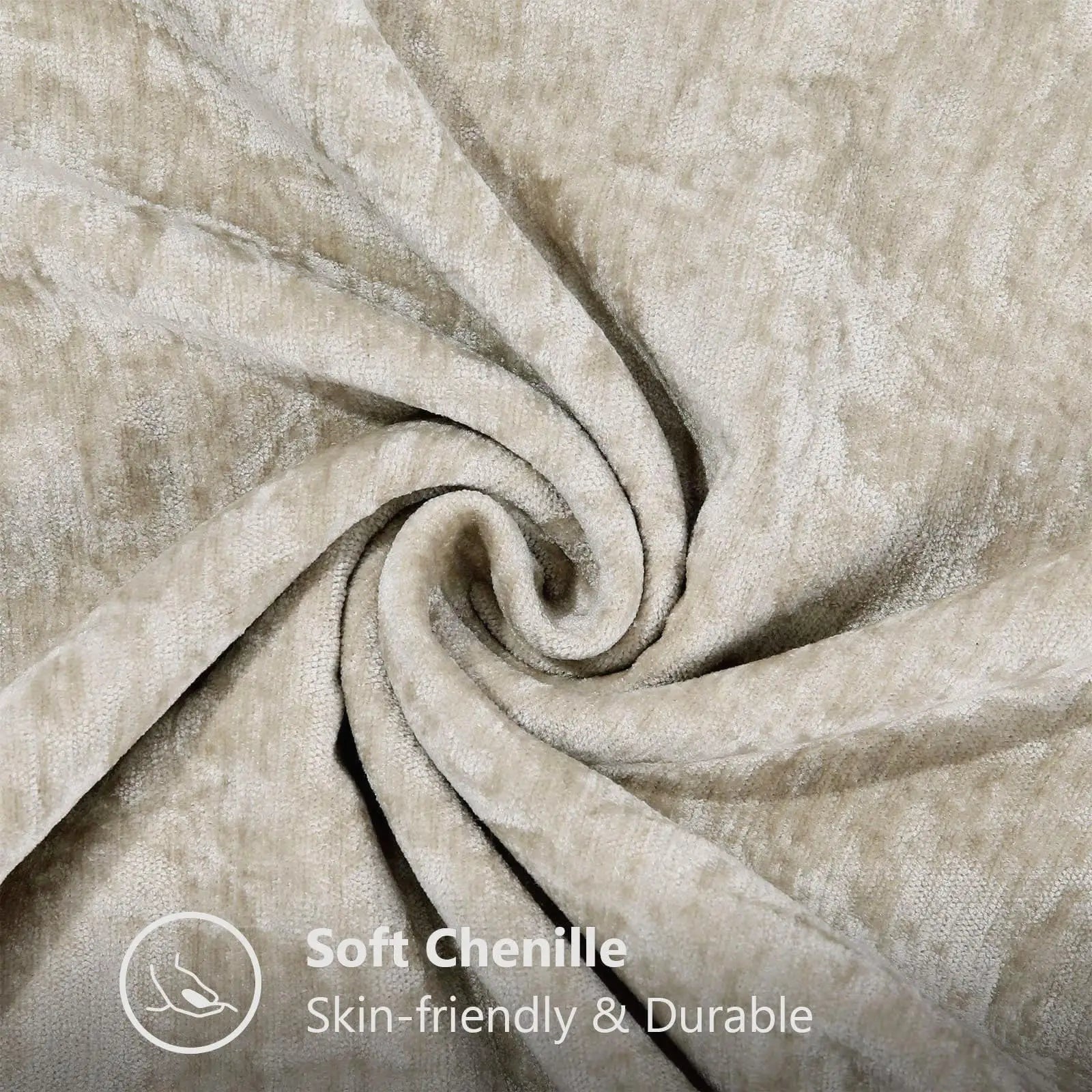 Liorenn - Chenille Decorative Pillow Cover with Stitched Edge