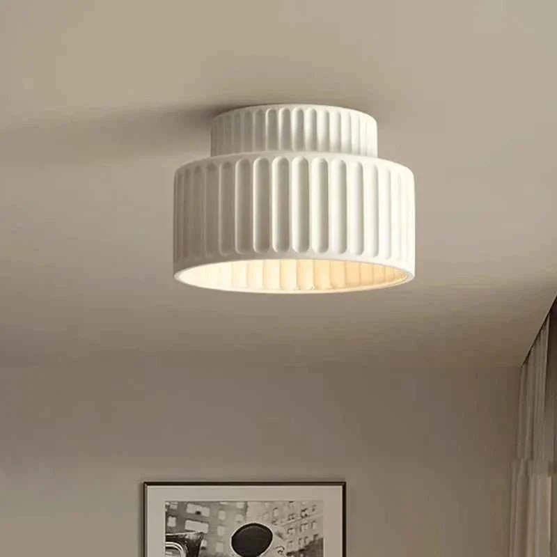 Bello Ceiling Light | Ribbed Resin, Warm Ambient Glow