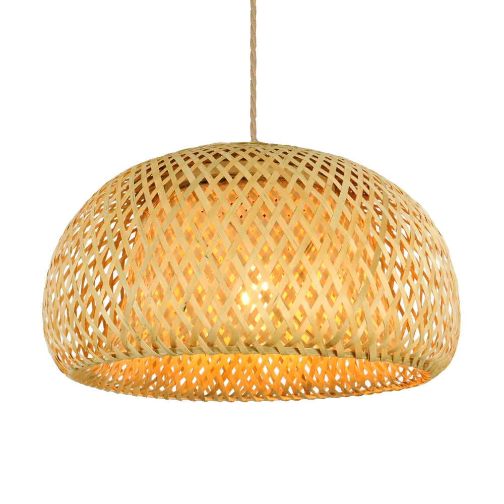 Bela Bamboo Pendant Lamp | Handwoven Rattan Shade, Adjustable Length