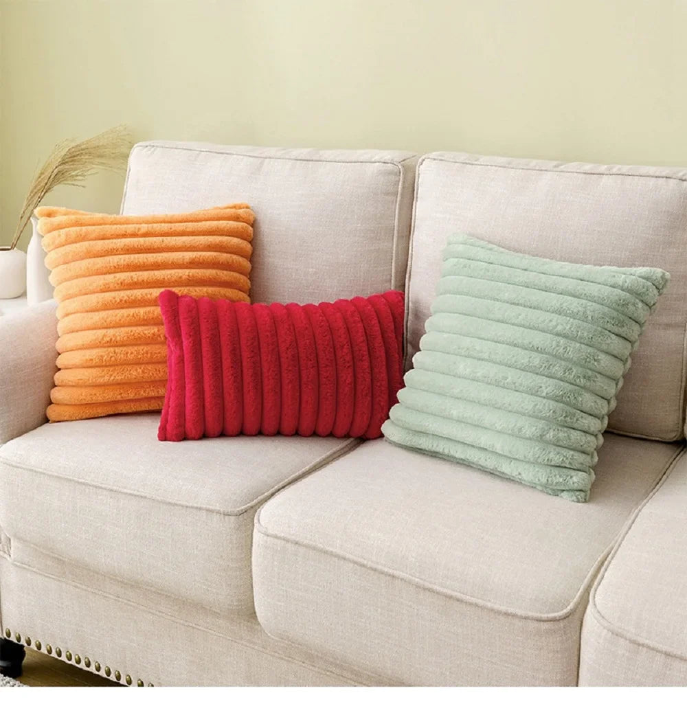 Esméa - Plush Decorative Pillow Cover Faux Fur 30x50 Or 45x45 Cm