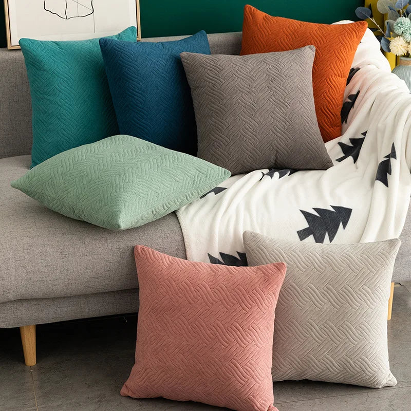 Cavira - Velvet Decorative Pillow Cover with Embroidered Pattern