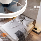Avelion - Round Ceiling Fan With LED Light And Remote Control