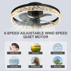 Solvion - Modern Ceiling Fan With LED Light And Remote Control