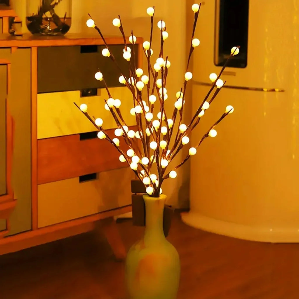 Thalina – White LED Birch Branch Lighting on Battery
