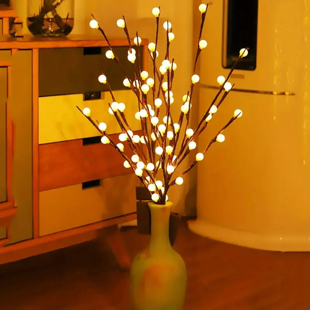 Thalina – White LED Birch Branch Lighting on Battery