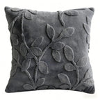 Sylvaran - 3D Jacquard Velvet Decorative Pillow with Leaf Pattern 45x45cm