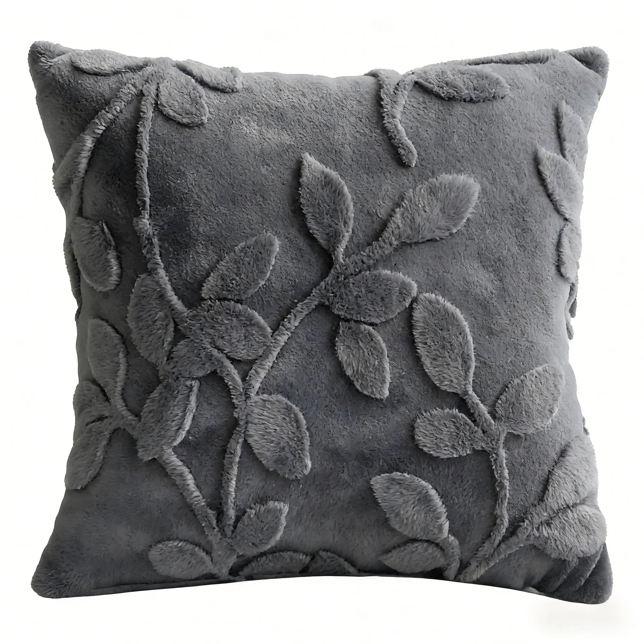 Sylvaran - 3D Jacquard Velvet Decorative Pillow with Leaf Pattern 45x45cm