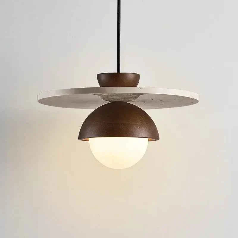 Boreal Pendant Light | Walnut & Stone LED Chandelier