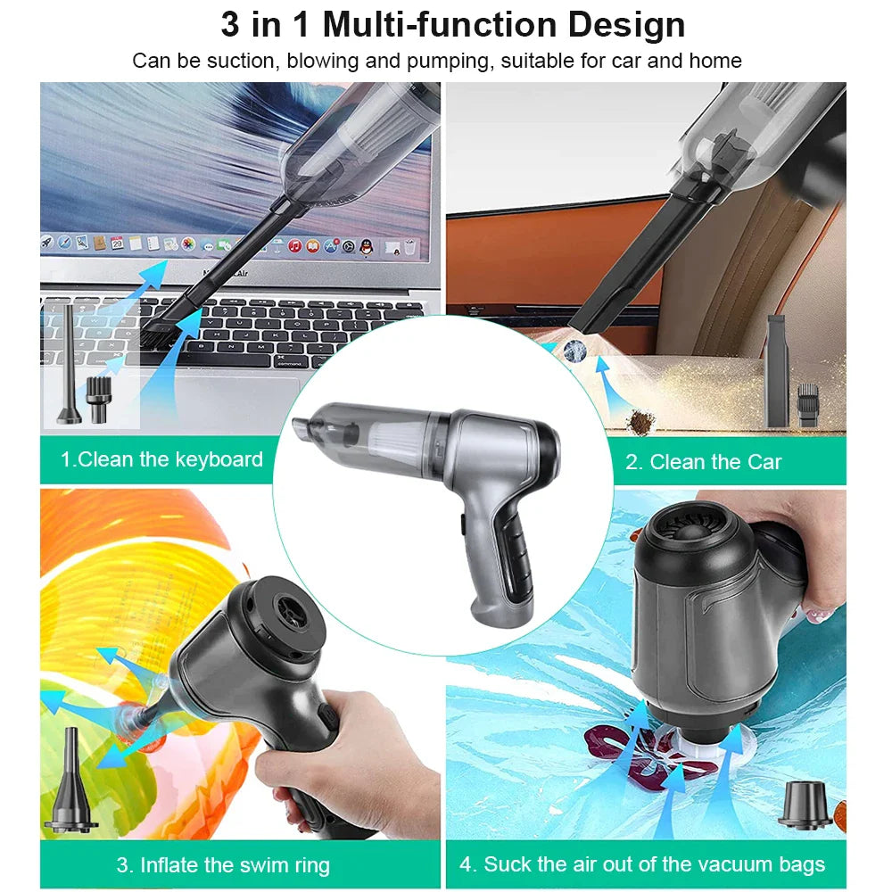 Zyvenor - Cordless Car Handheld Vacuum Cleaner 95000Pa