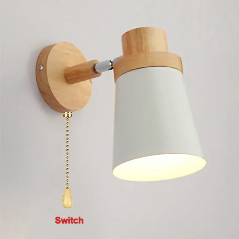 Norven – Modern LED Wall Lamp E27 Wood Metal