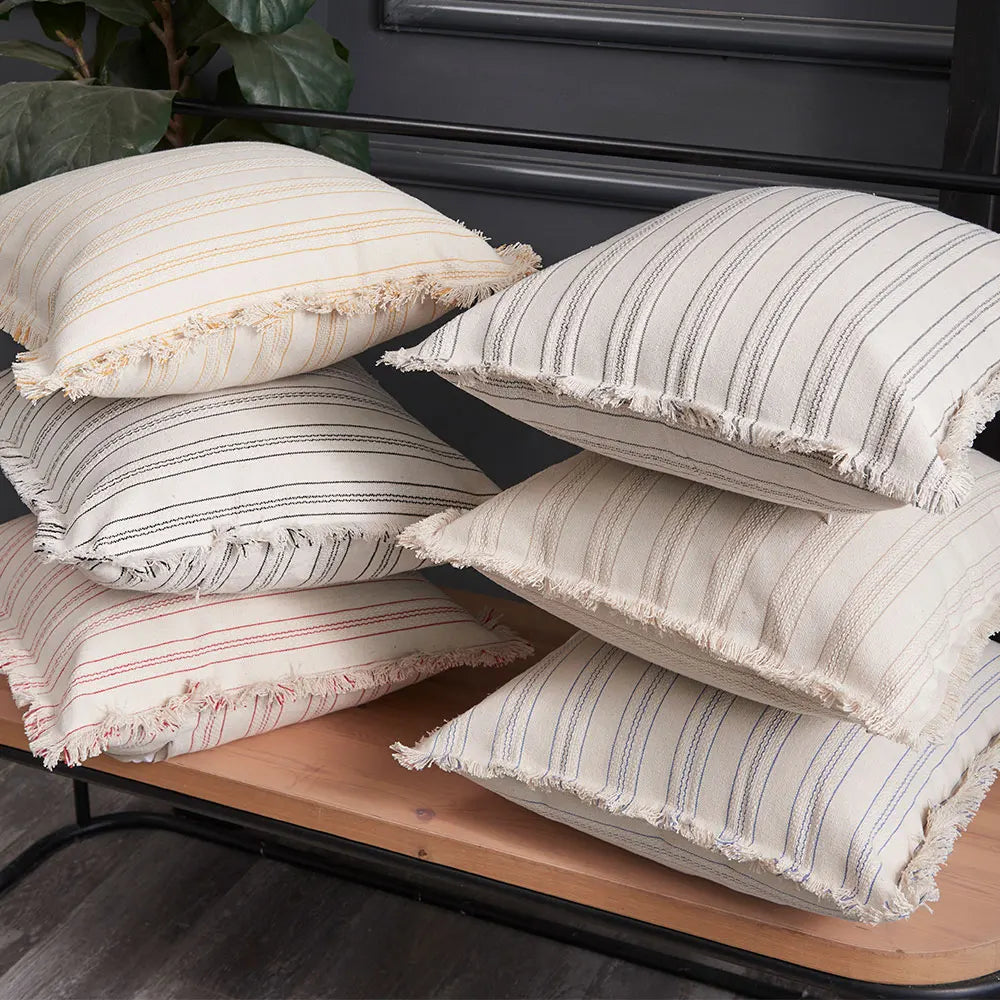 Bela Jacquard Kussenhoes | Luxe Textuur met Fijne Franje Details
