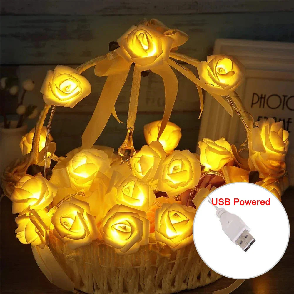 Elodie – Atmospheric LED Rose Light Garland on USB or Battery