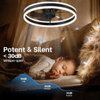 Avelion - Round Ceiling Fan With LED Light And Remote Control