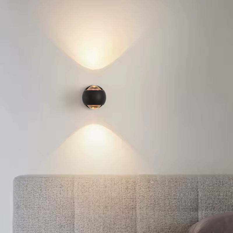 Cino Wandlamp | Metaal met Kristalglas, Up & Down Licht
