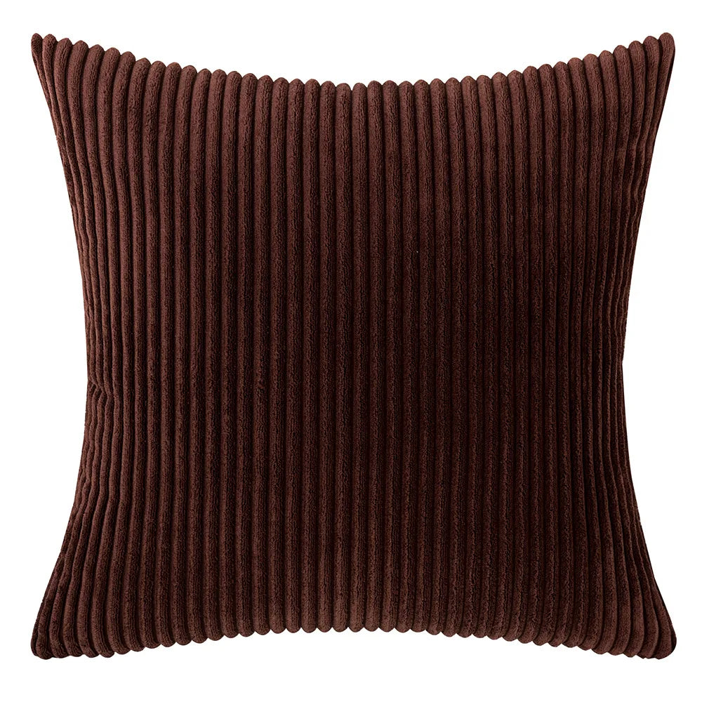 Elviron - Corduroy Striped Decorative Pillow Cover