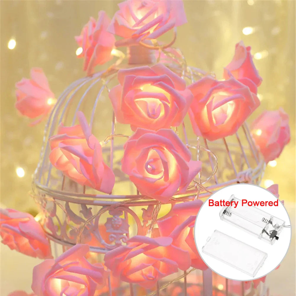 Cirellia – LED Rose Flower Light Chain with USB or Battery Power