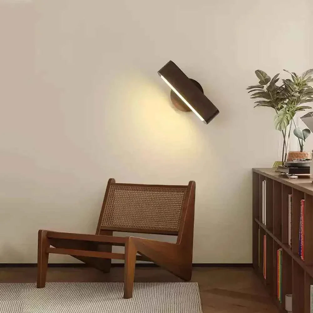 Bento Rotating Wall Lamp | Japanese Solid Wood & Aluminium Design