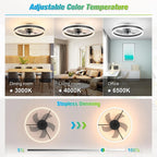 Avelion - Round Ceiling Fan With LED Light And Remote Control
