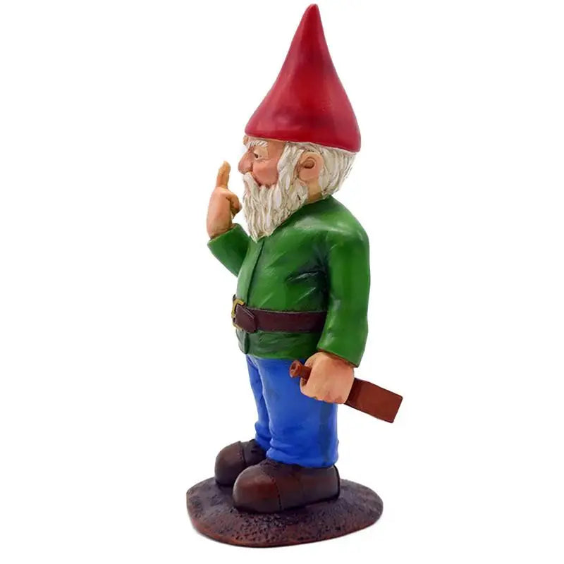 Cypria - Funny Drunken Gnome Figurine with Middle Finger for Garden and Lawn