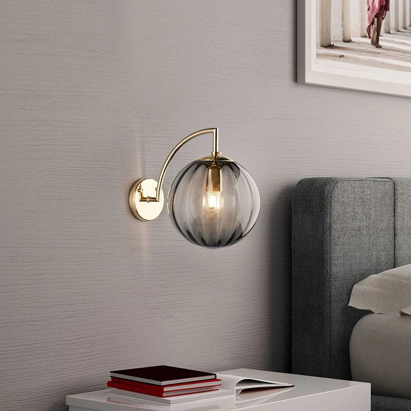 Bela Wall Lamp | Brass & Tinted Glass Design, Soft Ambient Glow