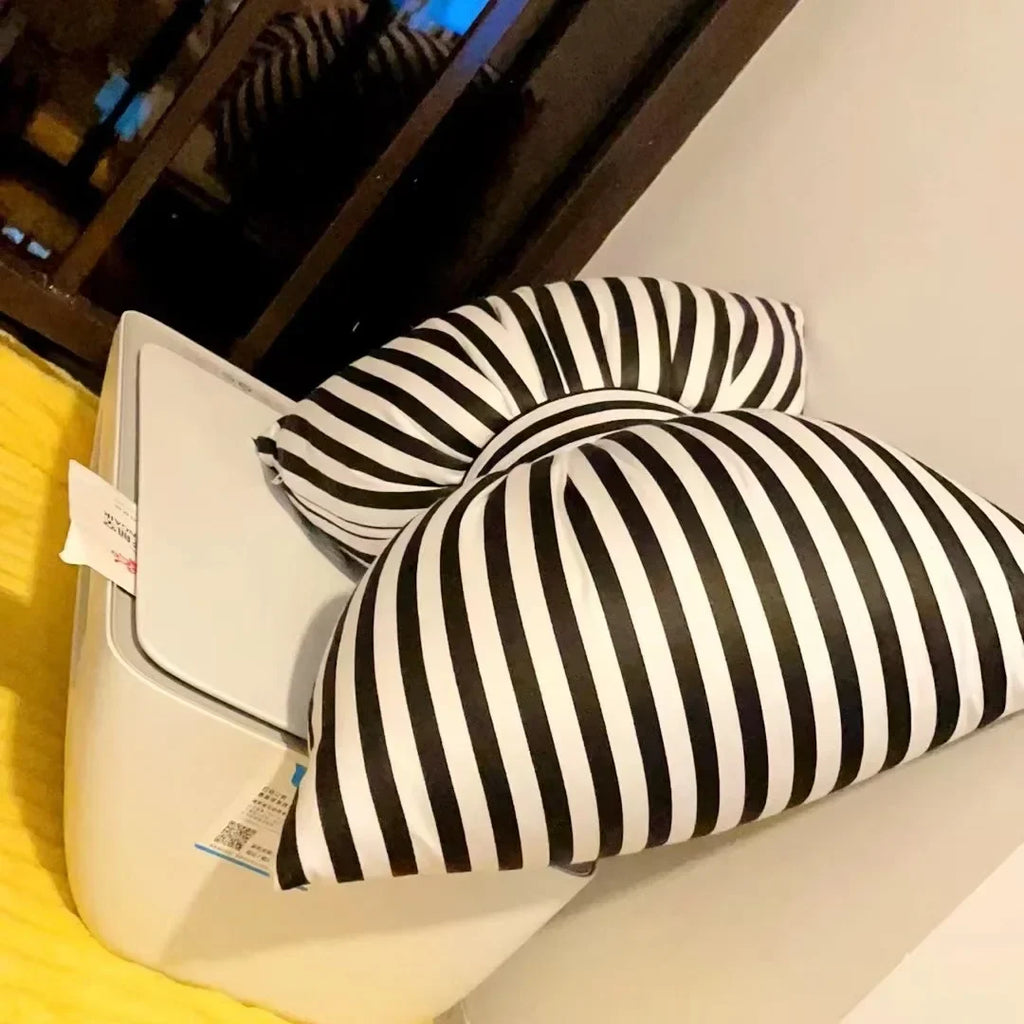 Lysandra - Striped Bow Neck Pillow 25x18 Cm