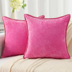 Liorenn - Chenille Decorative Pillow Cover with Stitched Edge