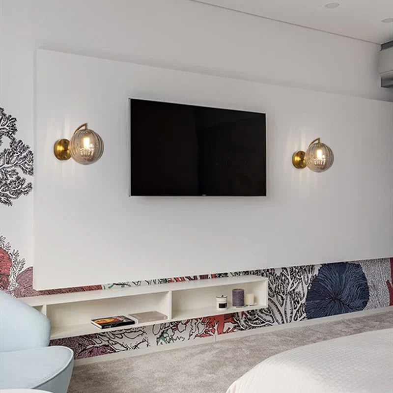 Bela Wall Lamp | Brass & Tinted Glass Design, Soft Ambient Glow