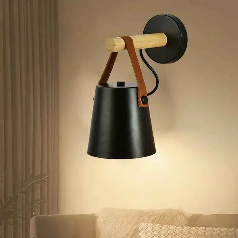 Bello Wall Lamp | Wood & Leather, Soft Ambient Lighting