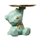 Kairo Geometric Bear Sculpture | Gold Tray, Modern Design
