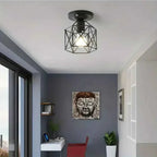 Bela Gold Ceiling Light | Geometric Metal Cage, Compact Design