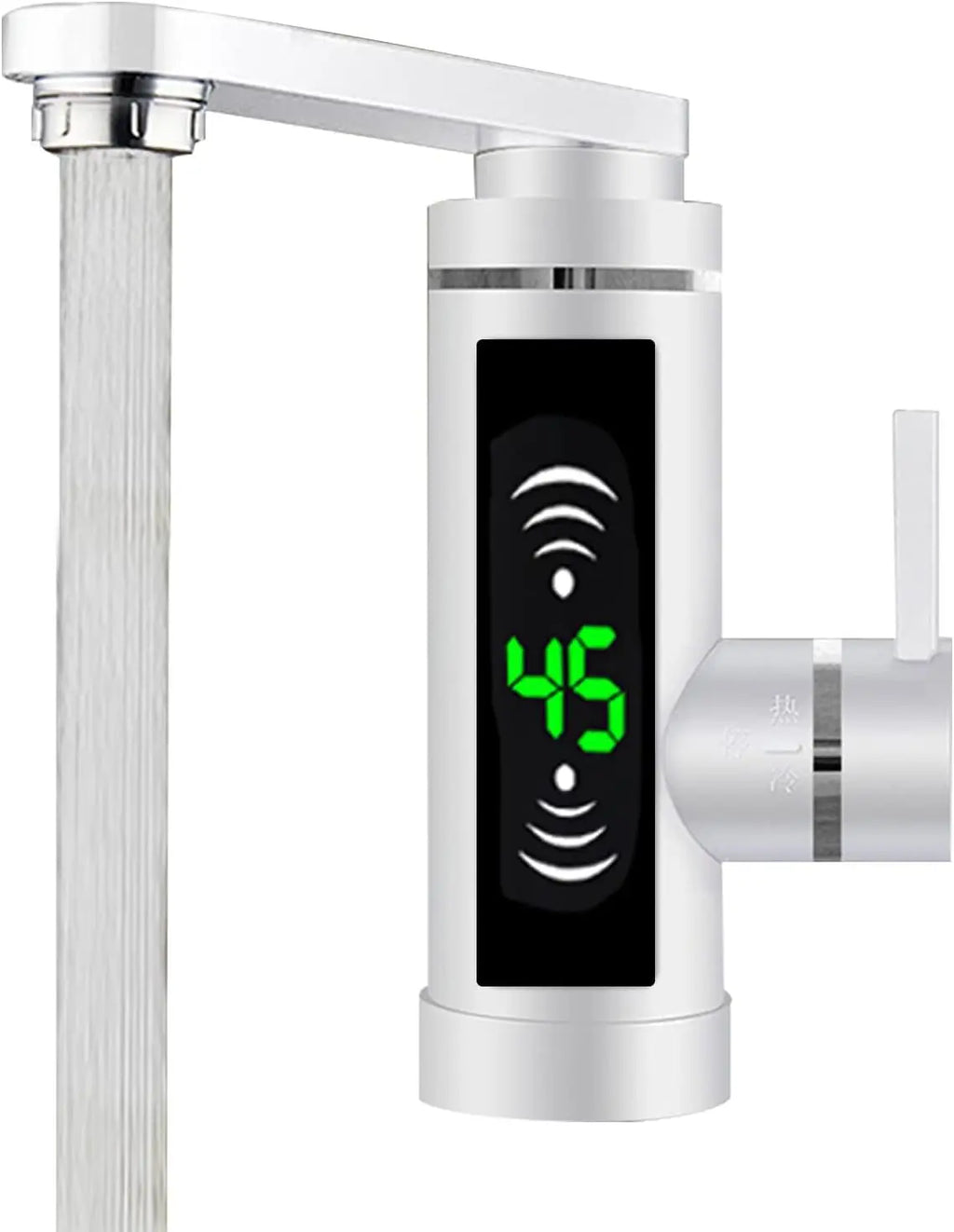 Deluvia - Electric Rotating Kitchen Faucet with Flow Heater and LED Temperature Display 3 kW